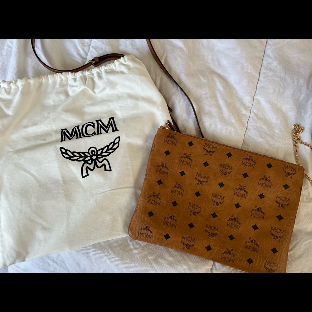 MCM Crossbody Pouch in Visetos Original